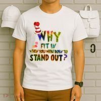 Why Fit In When You Were Born To Stand Out Autism Awareness T-Shirt thumb 6