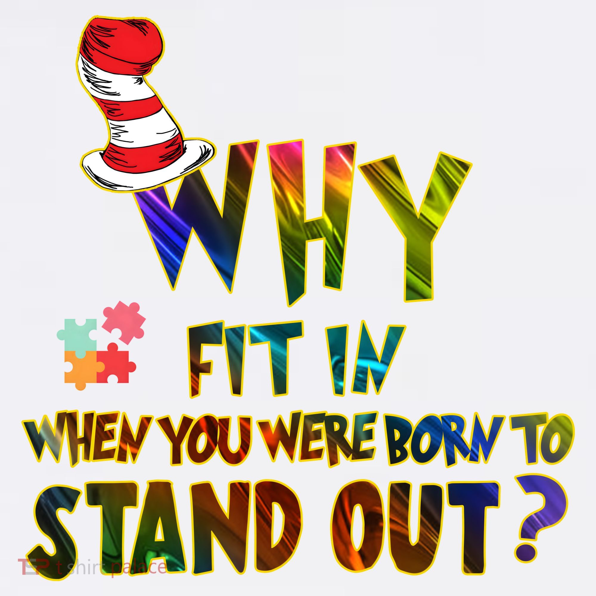 Why Fit In When You Were Born To Stand Out Autism Awareness Women's Tank Top