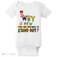Why Fit In When You Were Born To Stand Out Autism Awareness Baby Bodysuit thumb 0