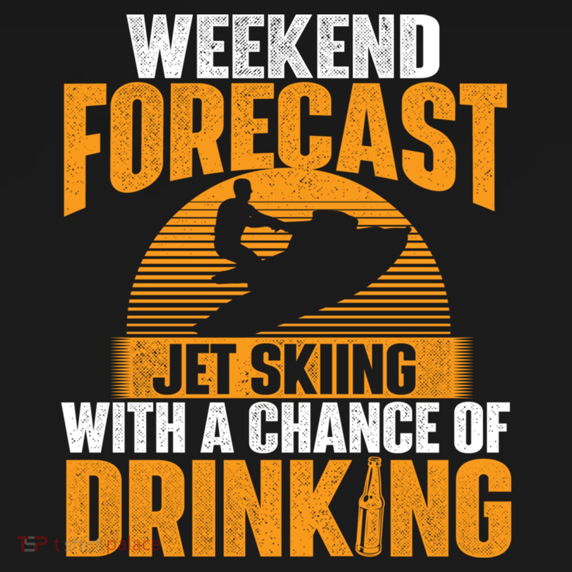 Weekend Forecast Jet Skiing Jet Ski Lover Vacation Funny Gift USA-Made Doggie Bandana