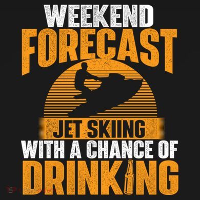 Weekend Forecast Jet Skiing Jet Ski Lover Vacation Funny Gift Ornament