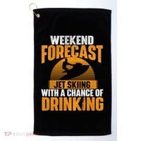 Weekend Forecast Jet Skiing Jet Ski Lover Vacation Funny Gift Golf Towel thumb 0