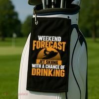 Weekend Forecast Jet Skiing Jet Ski Lover Vacation Funny Gift Golf Towel thumb 2