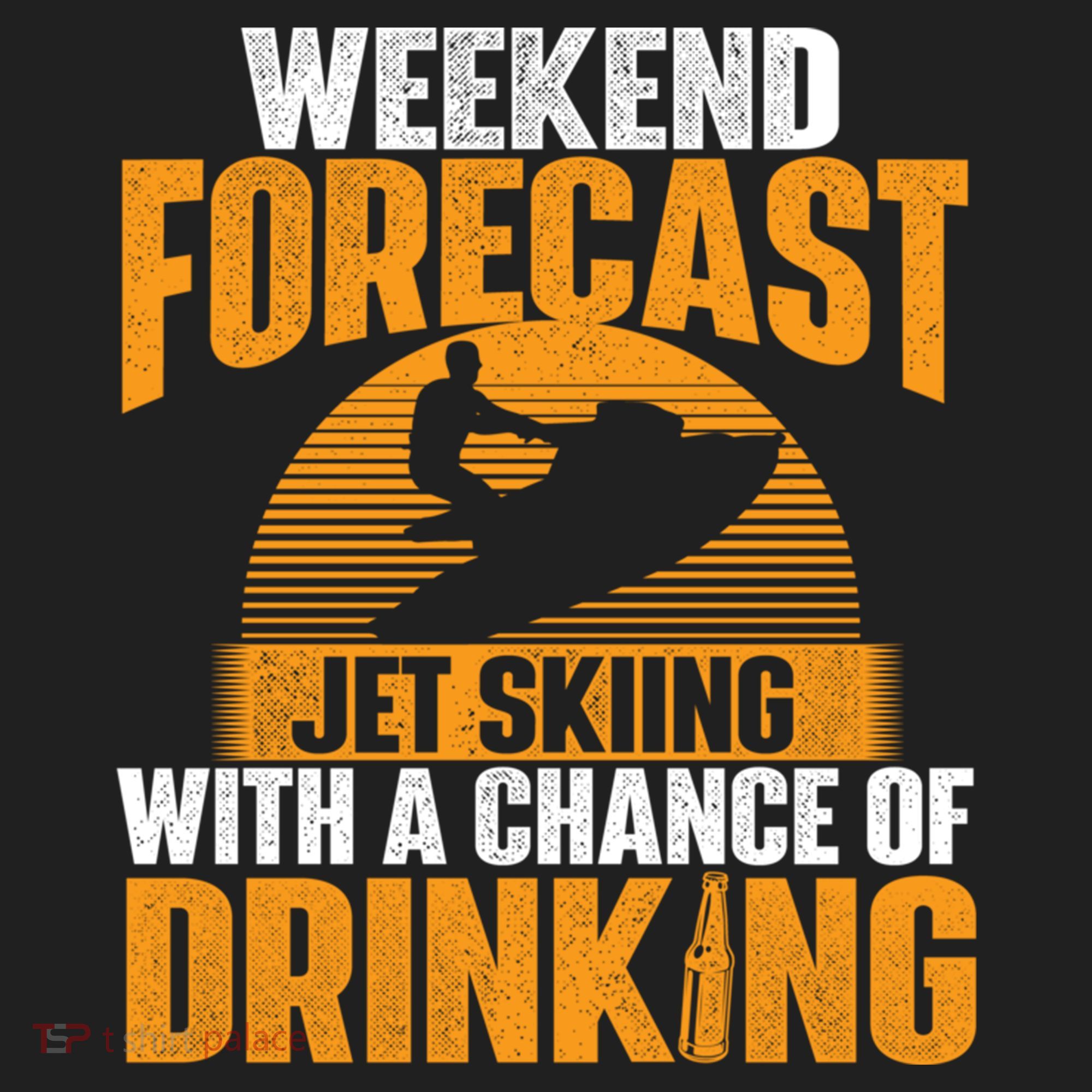 Weekend Forecast Jet Skiing Jet Ski Lover Vacation Funny Gift Golf Towel