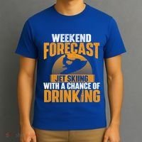 Weekend Forecast Jet Skiing Jet Ski Lover Vacation Funny Gift T-Shirt thumb 3