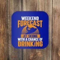Weekend Forecast Jet Skiing Jet Ski Lover Vacation Funny Gift Coaster thumb 0