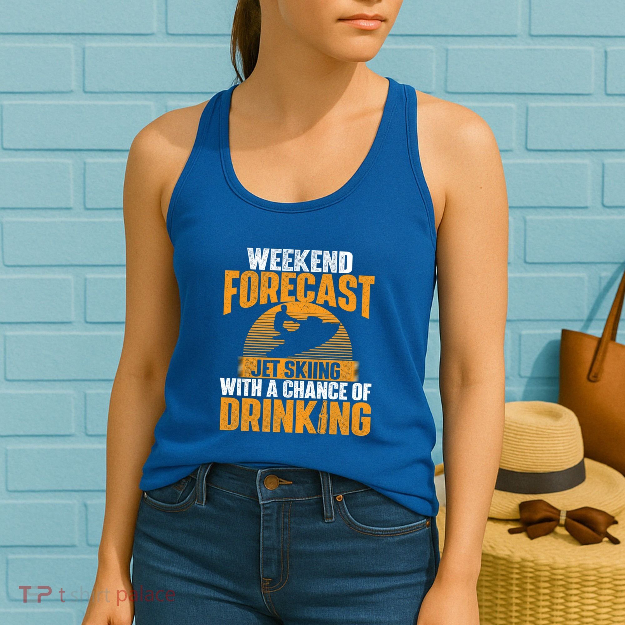 Weekend Forecast Jet Skiing Jet Ski Lover Vacation Funny Gift Women's Tank Top