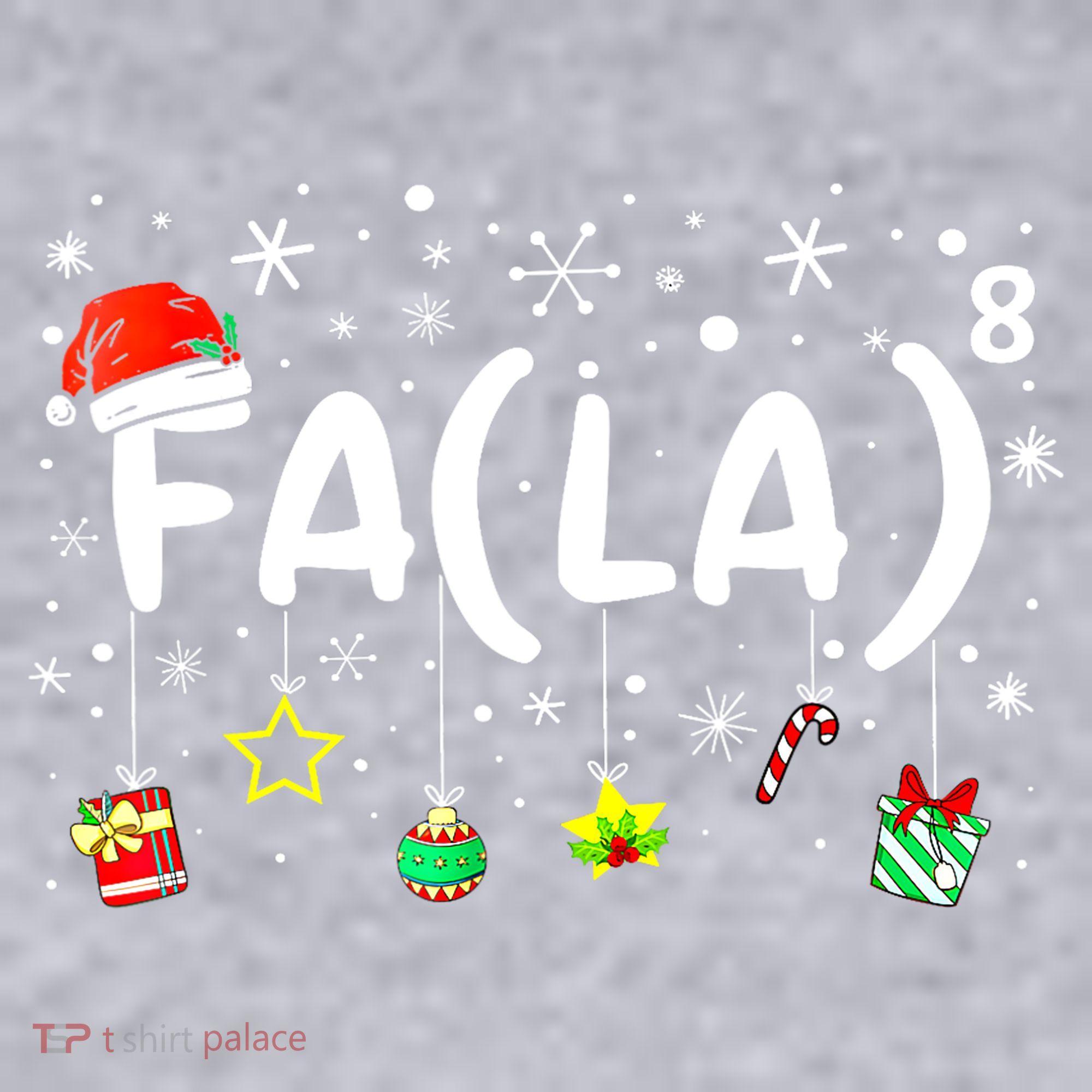 Women Fa (La)8 Funny Christmas Santa Fa La Math Teacher Gift Women's Racerback Cropped Tank