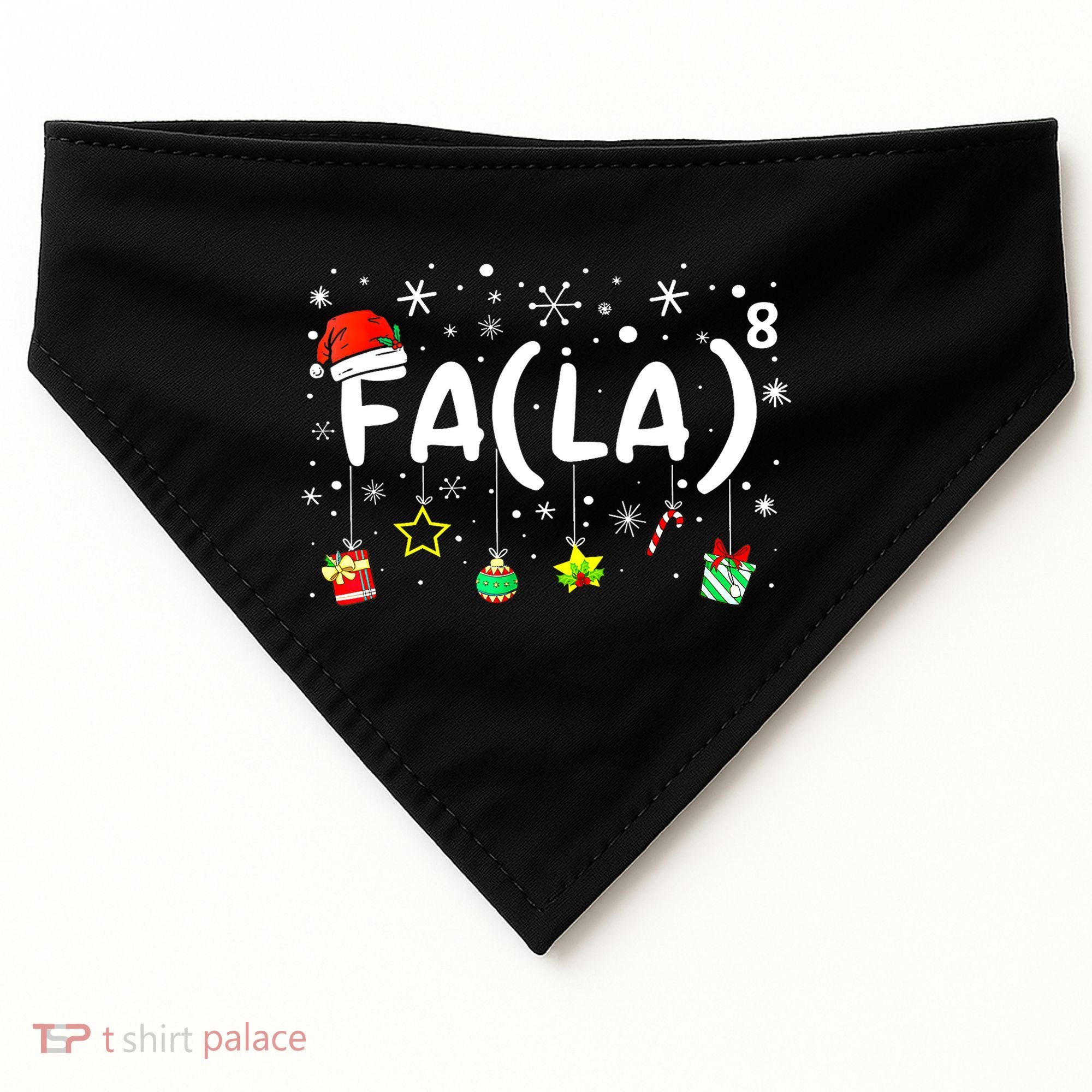 Women Fa (La)8 Funny Christmas Santa Fa La Math Teacher Gift USA-Made Doggie Bandana