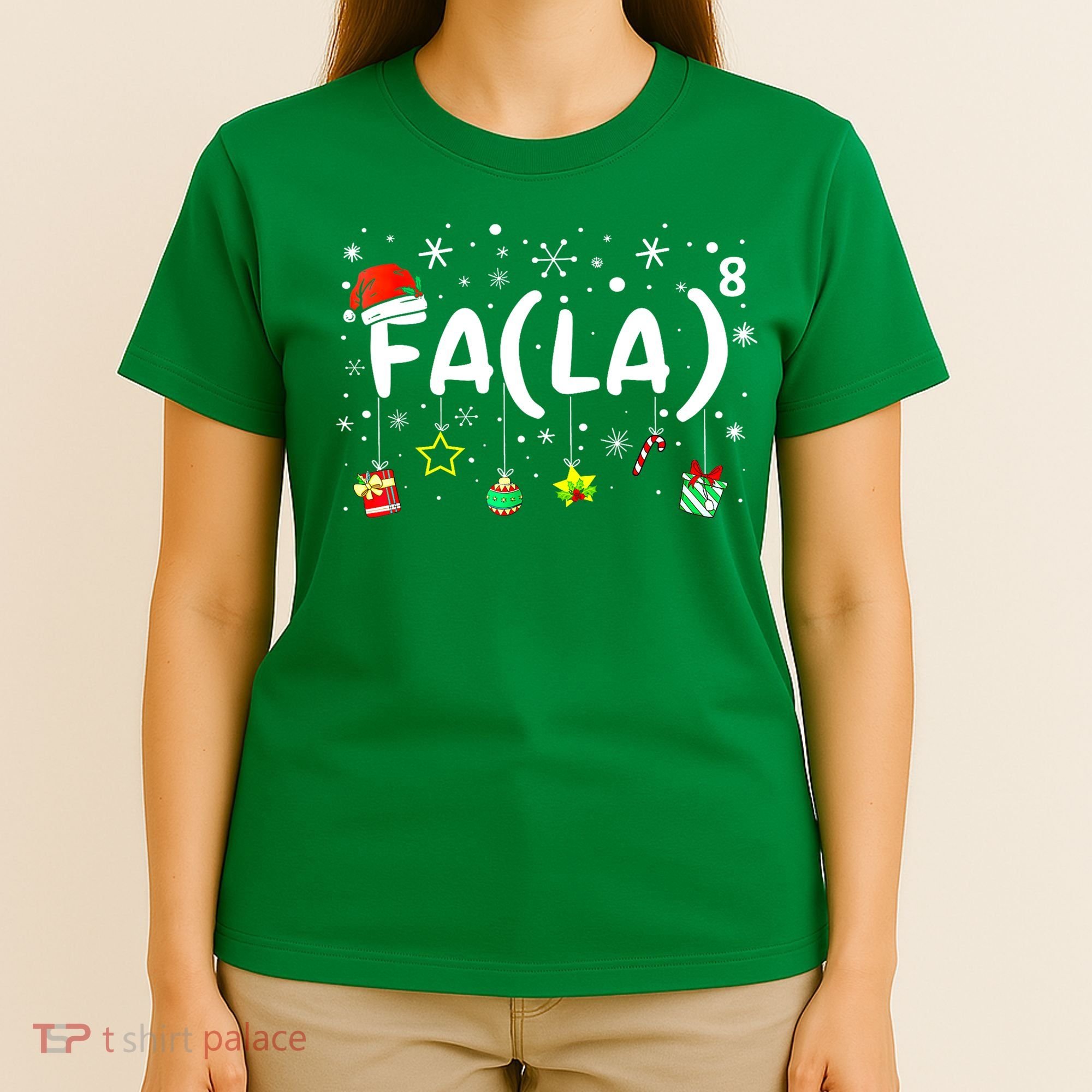 Women Fa (La)8 Funny Christmas Santa Fa La Math Teacher Gift T-Shirt