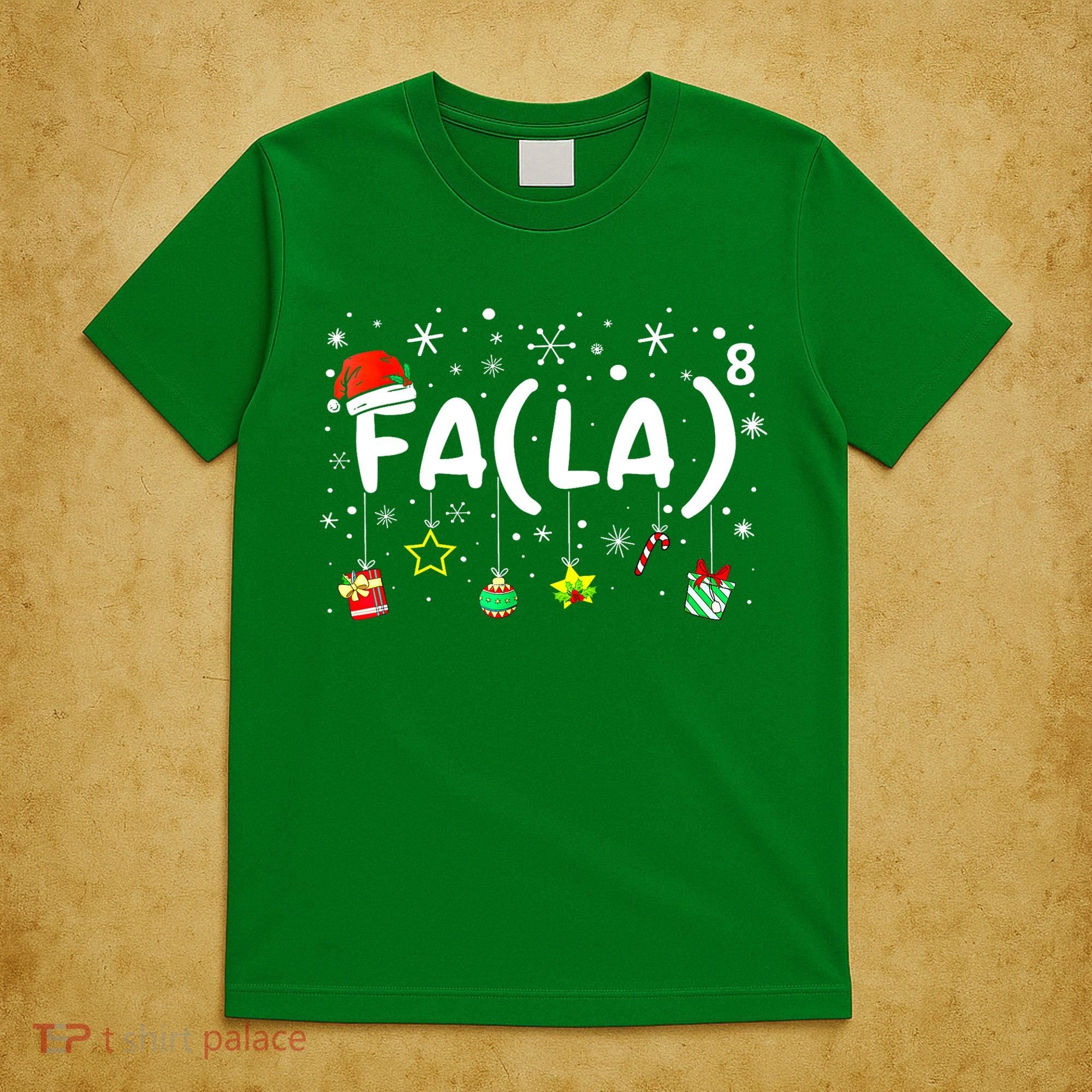 Women Fa (La)8 Funny Christmas Santa Fa La Math Teacher Gift T-Shirt