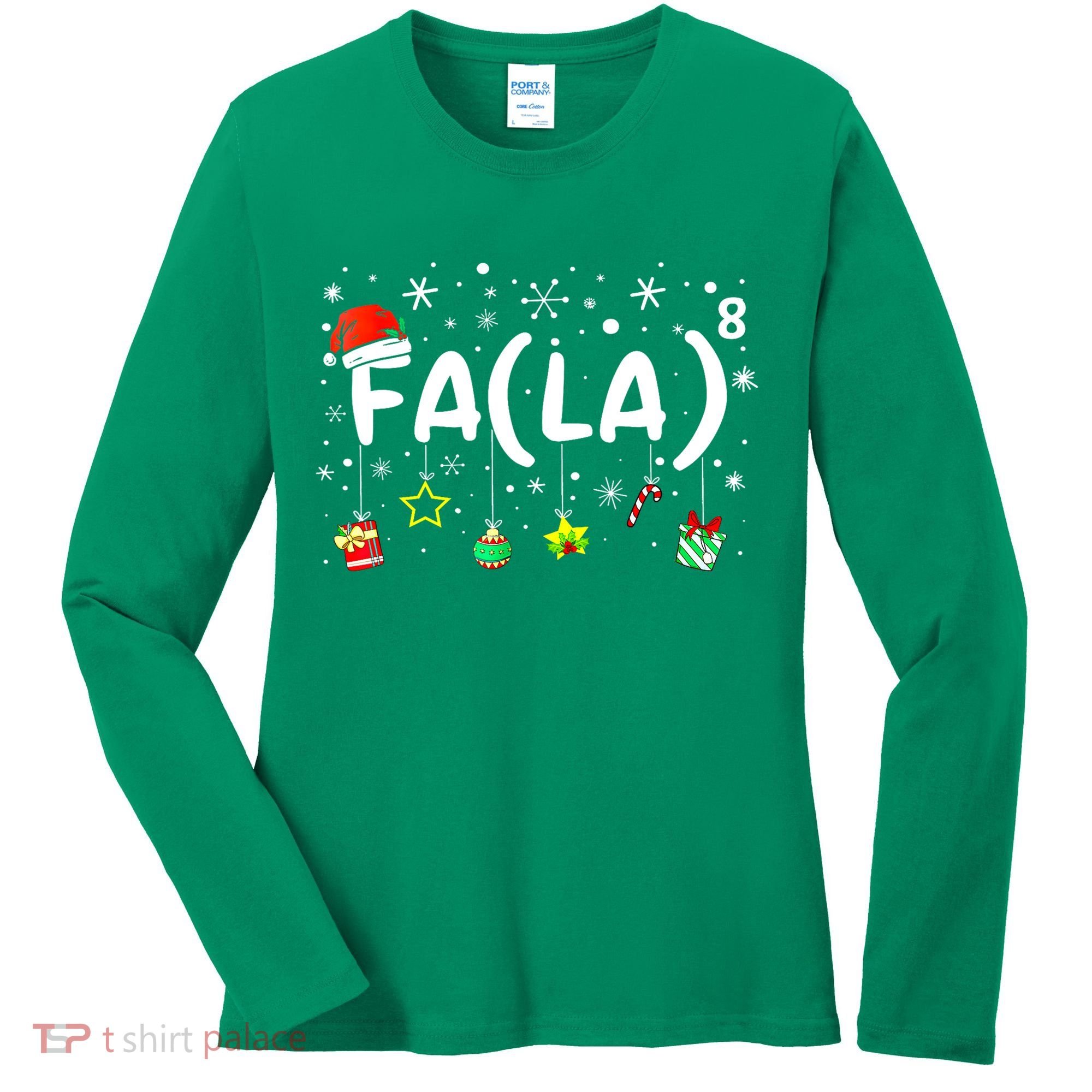 Women Fa (La)8 Funny Christmas Santa Fa La Math Teacher Gift Women's Long Sleeve Shirt