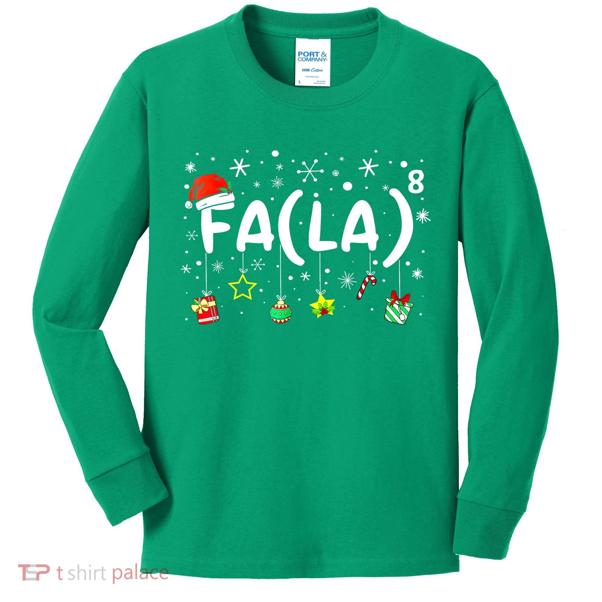 Women Fa (La)8 Funny Christmas Santa Fa La Math Teacher Gift Kids Long Sleeve Shirt