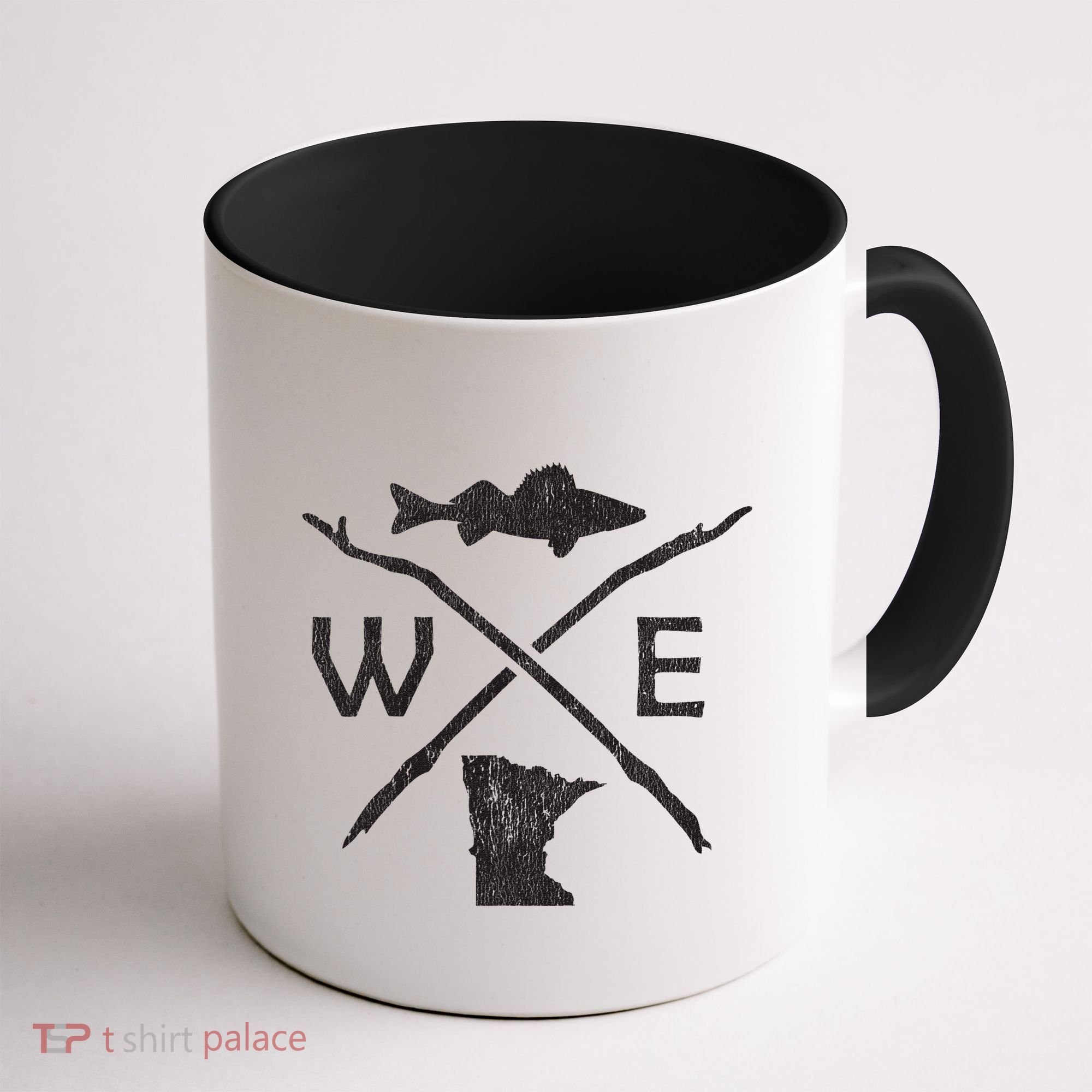 Walleye Fishing Minnesota Walleye Fishing Compass Gift Coffee Mug
