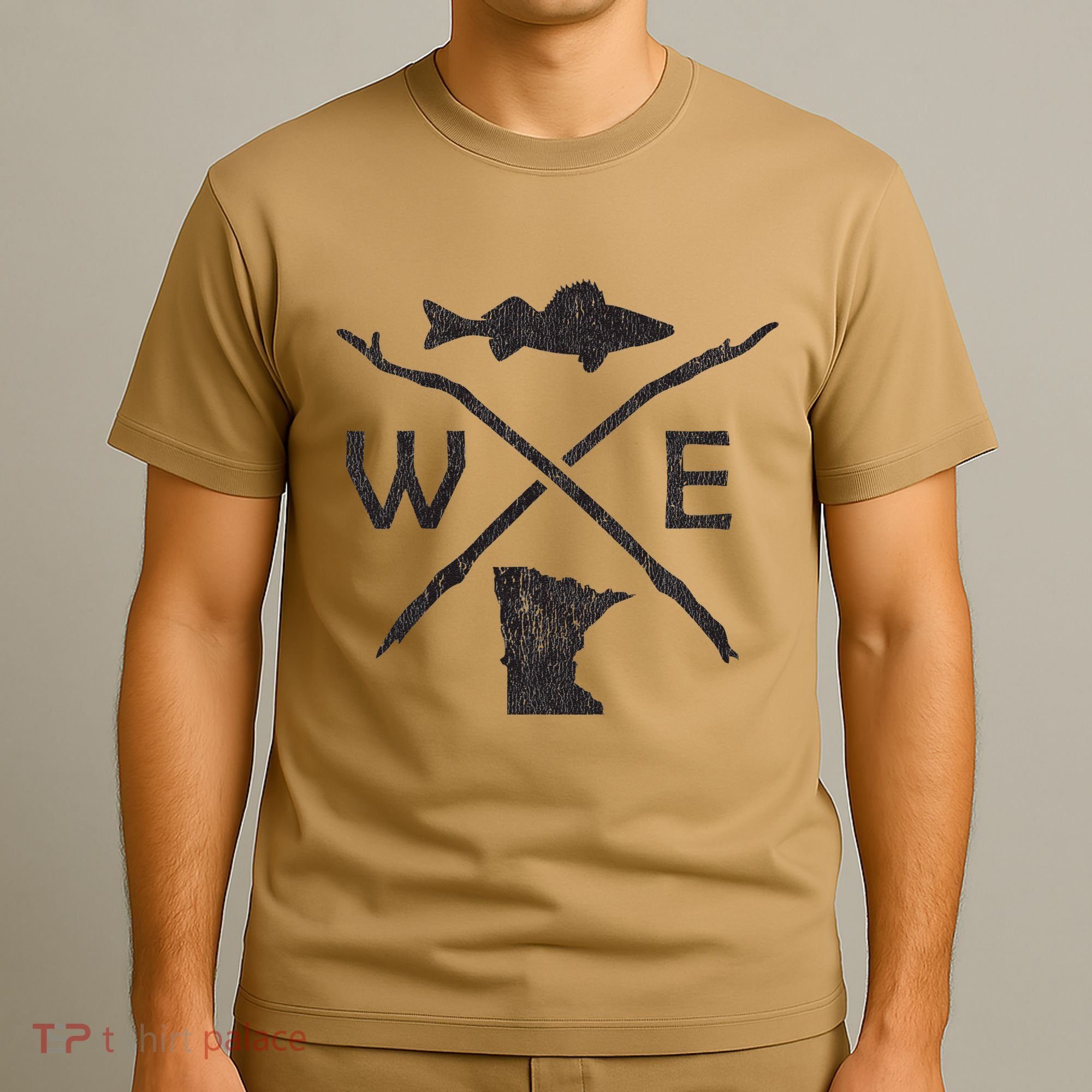 Walleye Fishing Minnesota Walleye Fishing Compass Gift T-Shirt