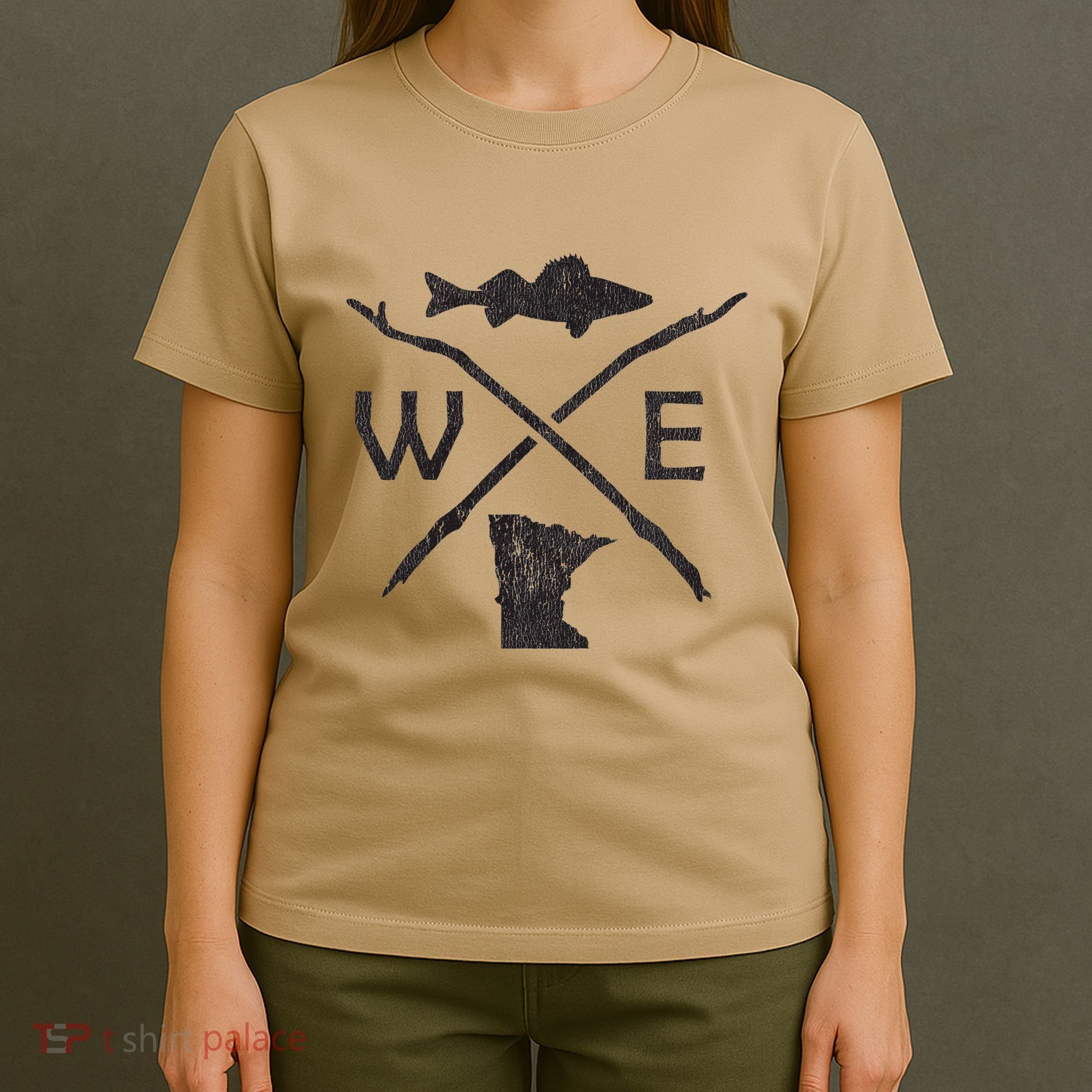 Walleye Fishing Minnesota Walleye Fishing Compass Gift T-Shirt