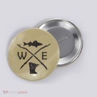 Walleye Fishing Minnesota Walleye Fishing Compass Gift Button thumb 0