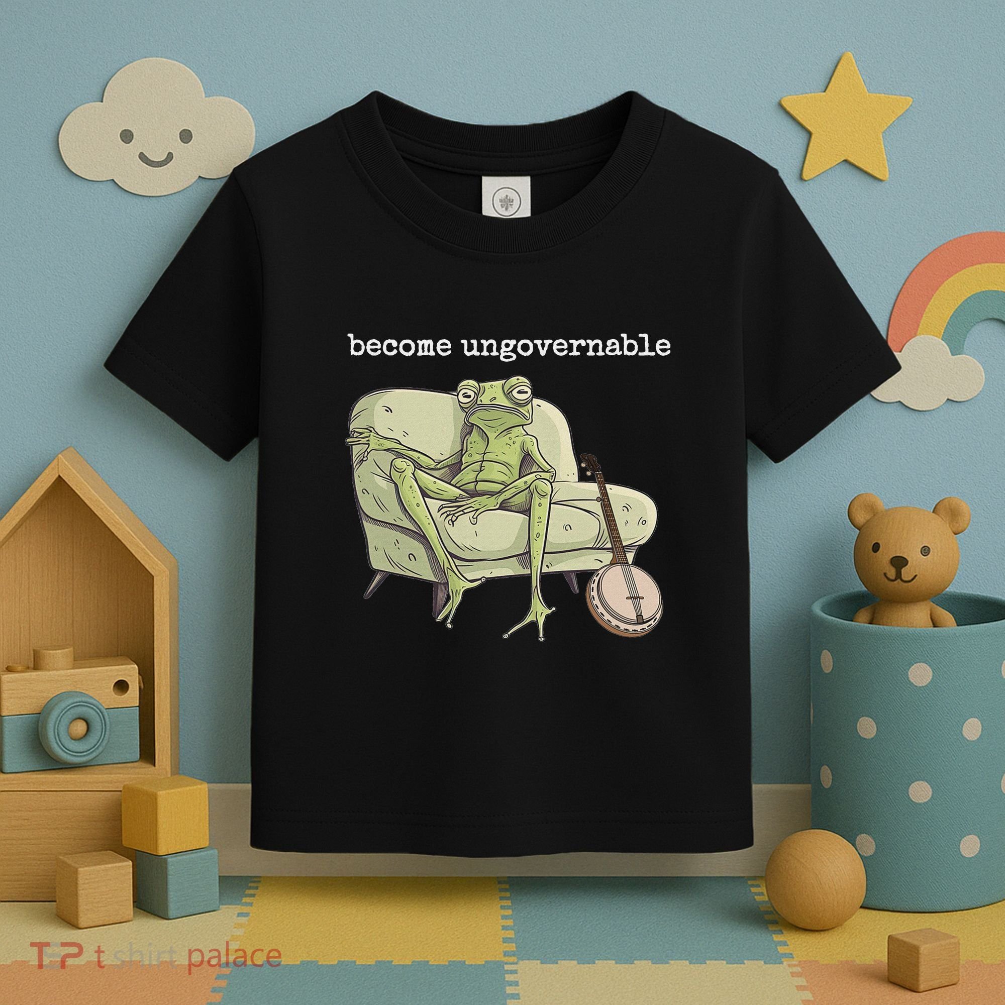 Weird Frog Meme Stupid Cursed Toad Become Ungovernable Toddler T-Shirt