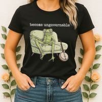 Weird Frog Meme Stupid Cursed Toad Become Ungovernable Women's T-Shirt thumb 2