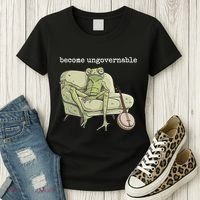 Weird Frog Meme Stupid Cursed Toad Become Ungovernable Women's T-Shirt thumb 3