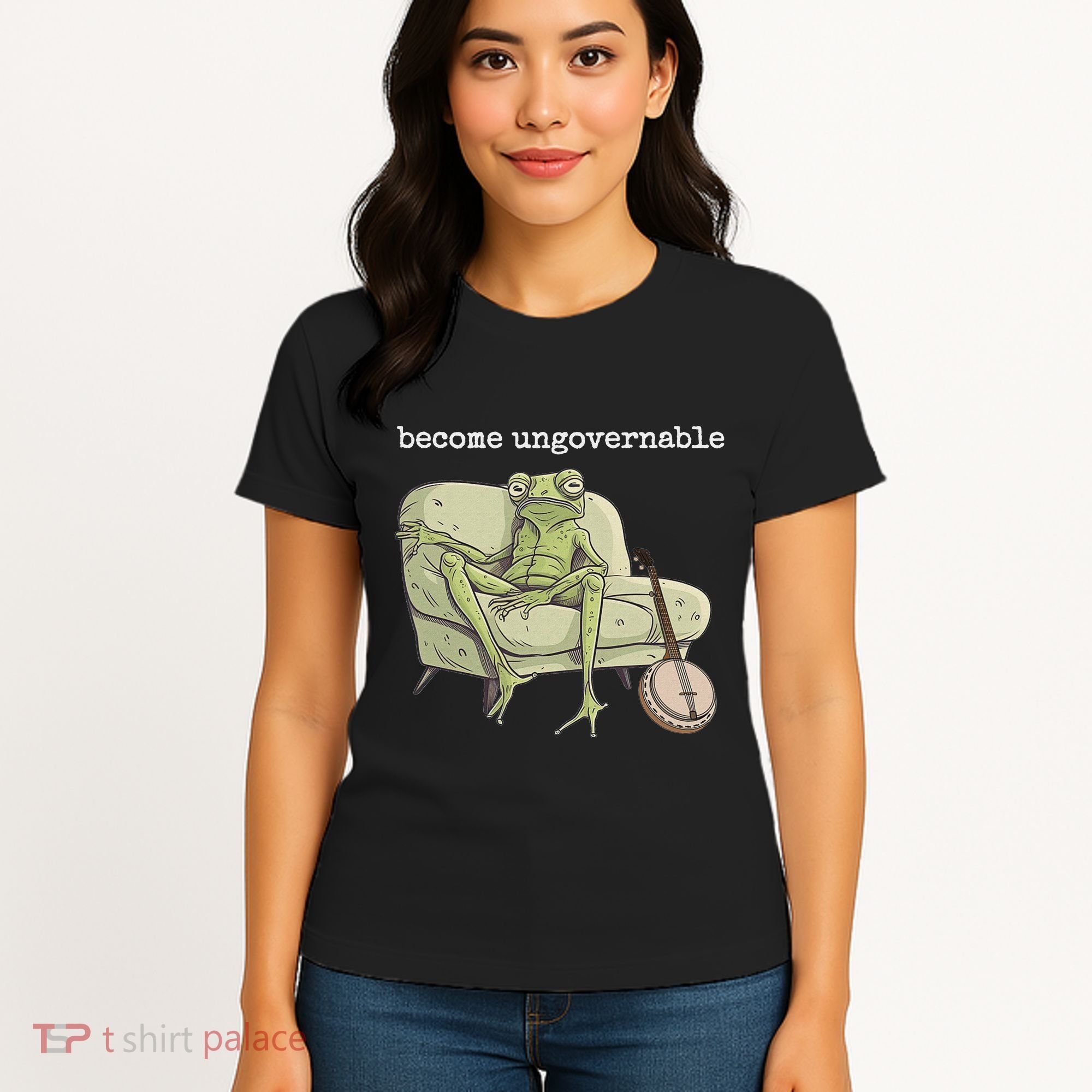 Weird Frog Meme Stupid Cursed Toad Become Ungovernable Women's T-Shirt