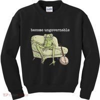 Weird Frog Meme Stupid Cursed Toad Become Ungovernable Kids Sweatshirt thumb 0