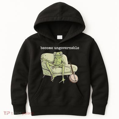 Weird Frog Meme Stupid Cursed Toad Become Ungovernable Kids Hoodie