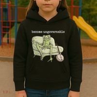 Weird Frog Meme Stupid Cursed Toad Become Ungovernable Kids Hoodie thumb 3