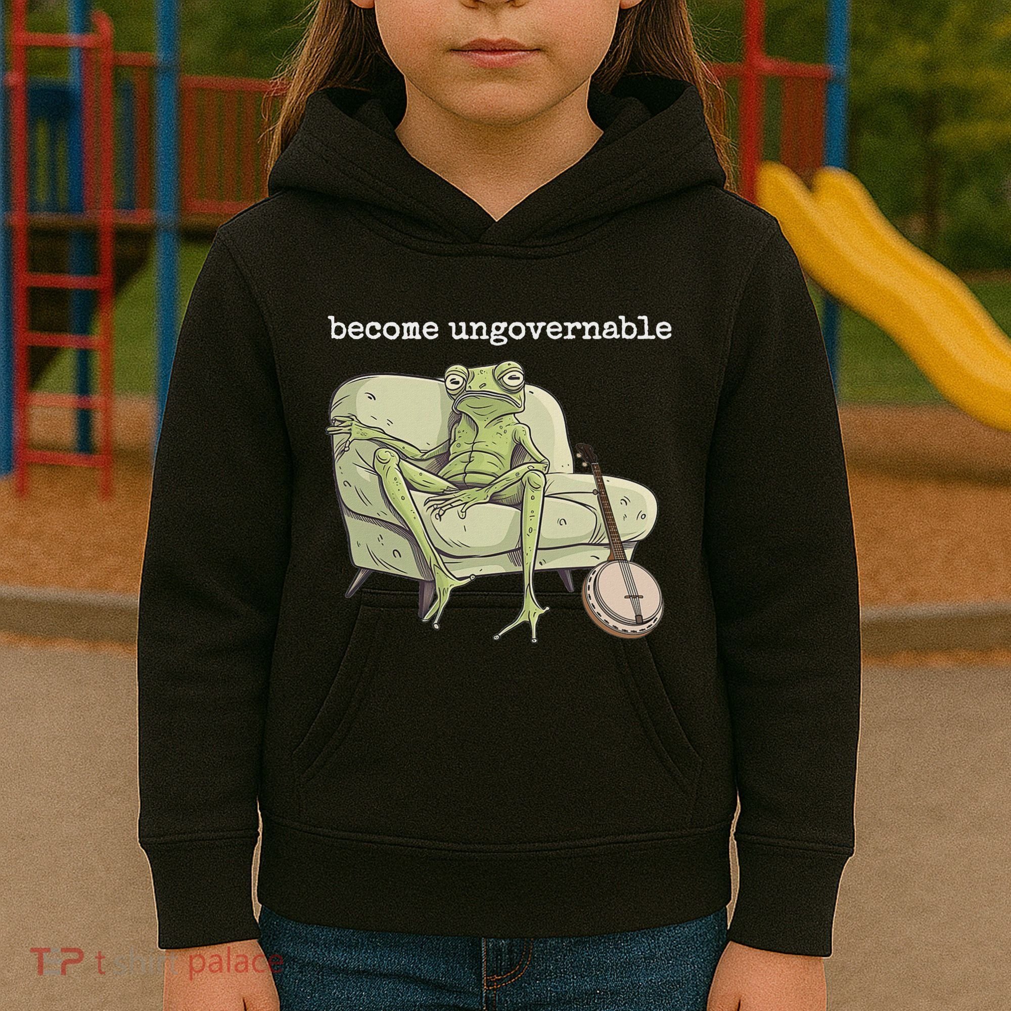 Weird Frog Meme Stupid Cursed Toad Become Ungovernable Kids Hoodie