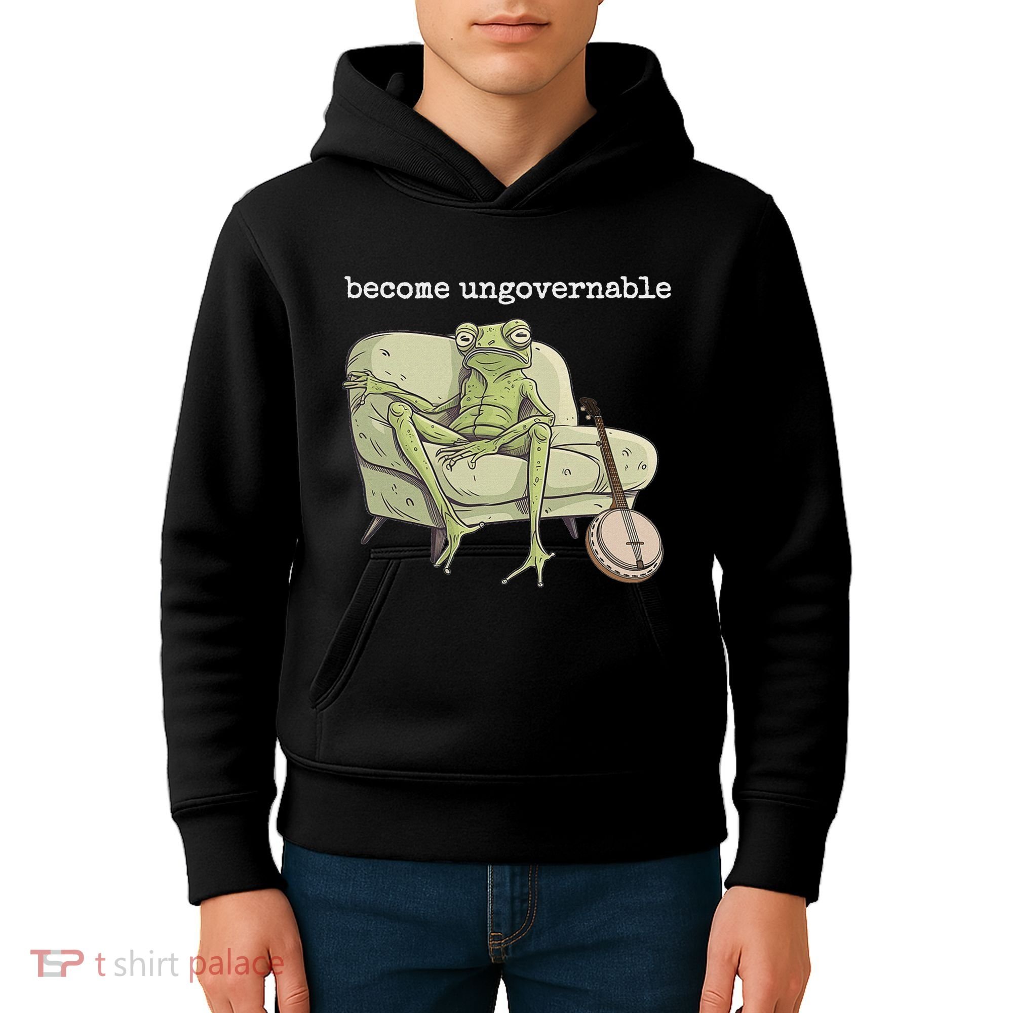 Weird Frog Meme Stupid Cursed Toad Become Ungovernable Kids Hoodie