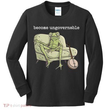 Weird Frog Meme Stupid Cursed Toad Become Ungovernable Kids Long Sleeve Shirt