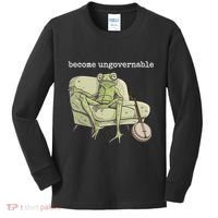 Weird Frog Meme Stupid Cursed Toad Become Ungovernable Kids Long Sleeve Shirt thumb 0