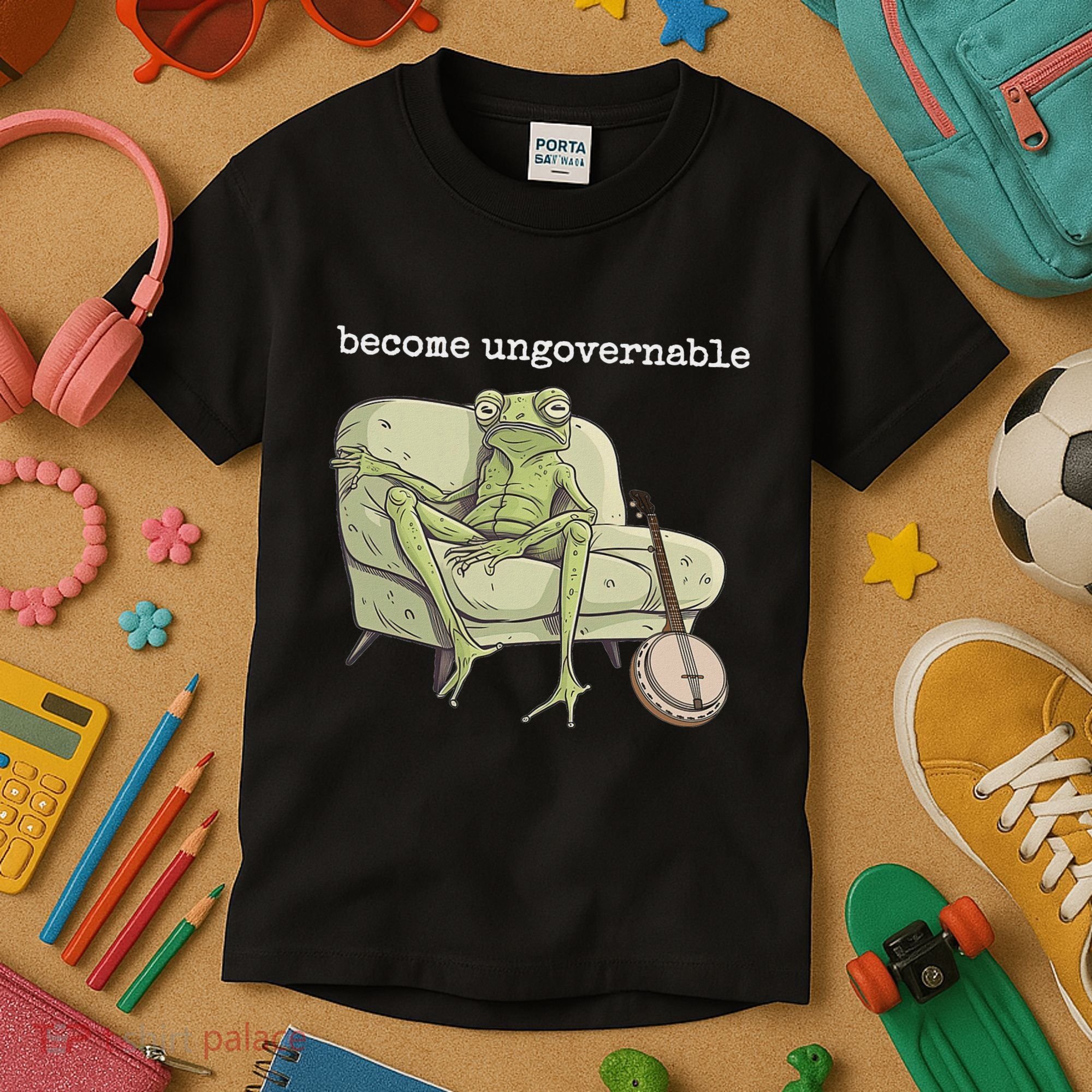 Weird Frog Meme Stupid Cursed Toad Become Ungovernable Kids T-Shirt