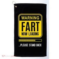 Warning Fart Now Loading Golf Towel thumb 0