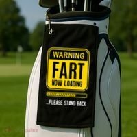 Warning Fart Now Loading Golf Towel thumb 2