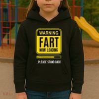 Warning Fart Now Loading Kids Hoodie thumb 3