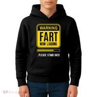 Warning Fart Now Loading Kids Hoodie thumb 4