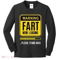 Warning Fart Now Loading Kids Long Sleeve Shirt thumb 0