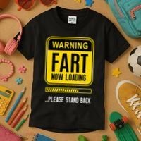 Warning Fart Now Loading Kids T-Shirt thumb 3