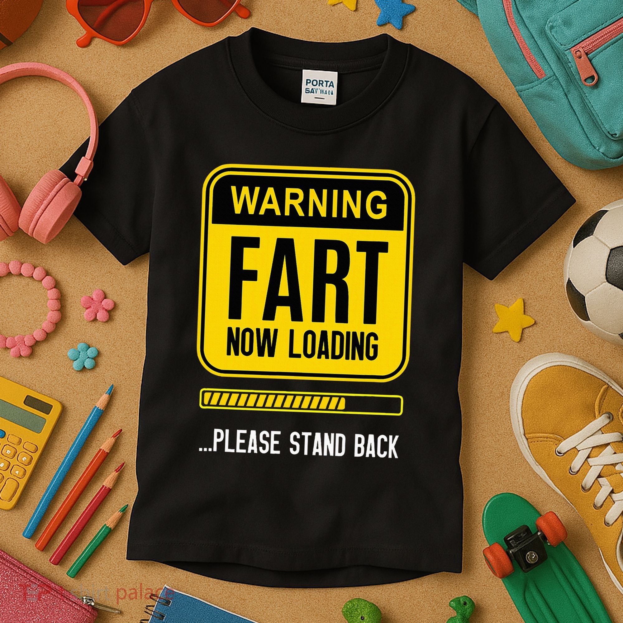 Warning Fart Now Loading Kids T-Shirt