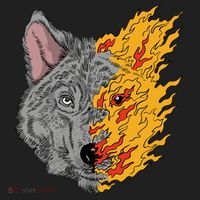 Wolf Face On Fire Women's Sweatshirt thumb 2