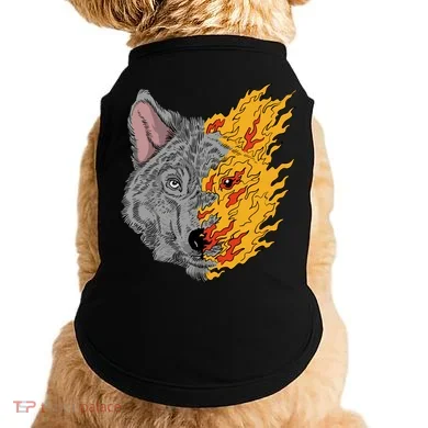 Wolf Face On Fire Doggie Tank