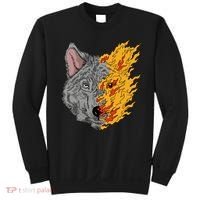 Wolf Face On Fire Sweatshirt thumb 0