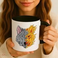 Wolf Face On Fire Coffee Mug thumb 3