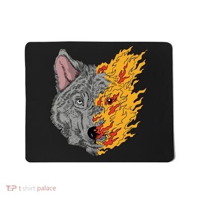 Wolf Face On Fire Mousepad
