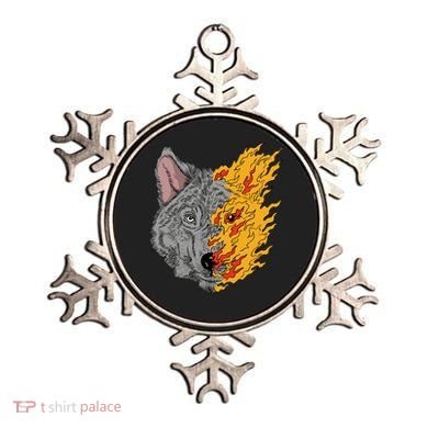 Wolf Face On Fire Ornament