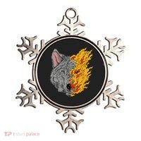 Wolf Face On Fire Ornament thumb 0