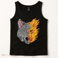 Wolf Face On Fire Tank Top thumb 2