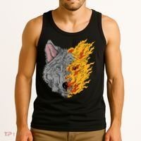 Wolf Face On Fire Tank Top thumb 3