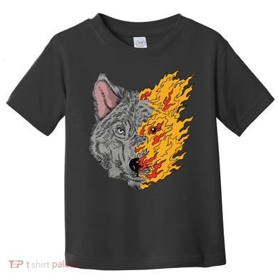 Wolf Face On Fire Toddler T-Shirt